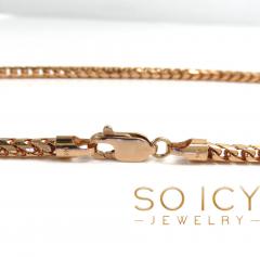 14k rose gold solid box franco chain 18-24 inch 3mm