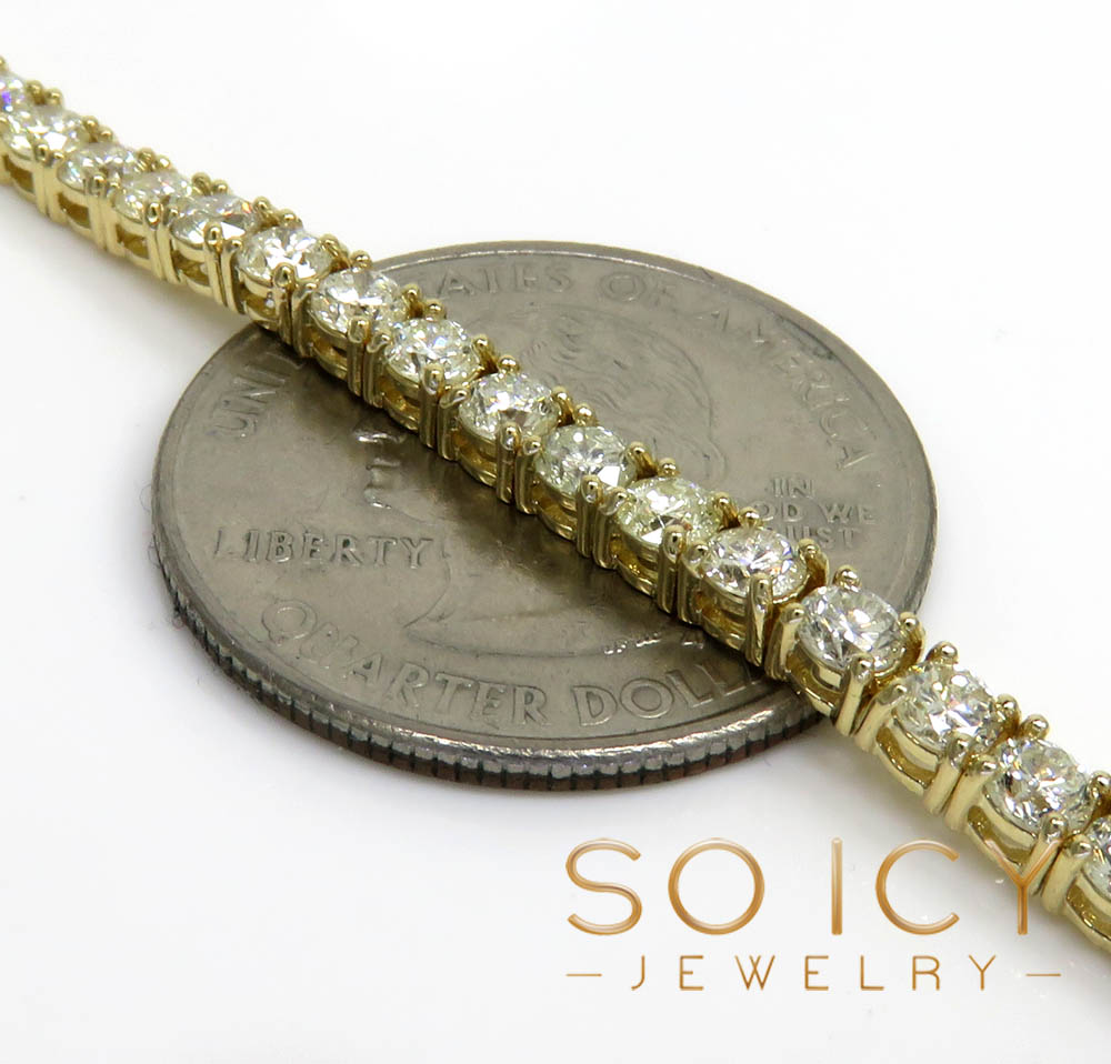 14k gold 10 pointer diamond tennis bracelet 7.50