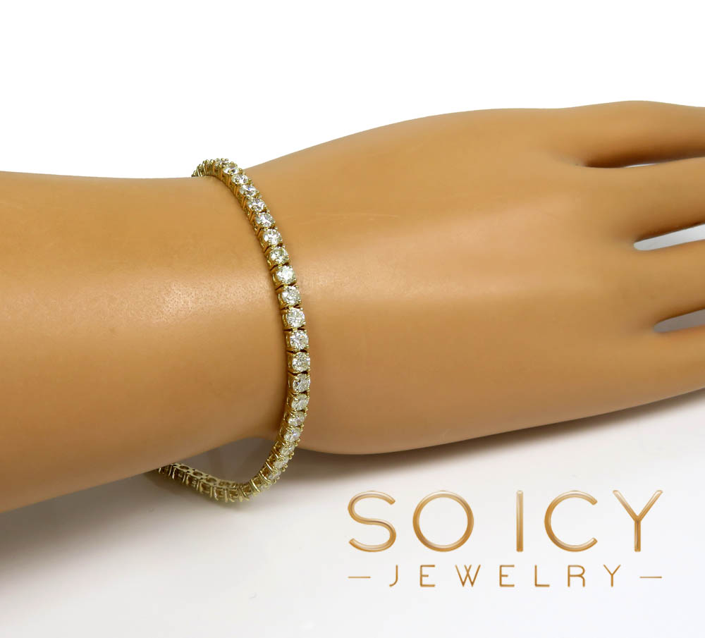 14k gold 10 pointer diamond tennis bracelet 7.50