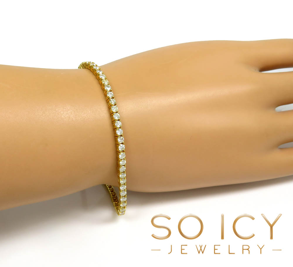 14k gold 5 pointer diamond tennis bracelet 7