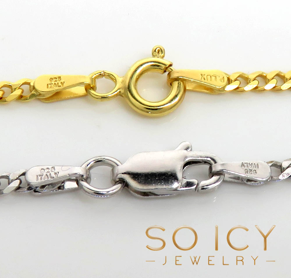 925 yellow or white solid skinny cuban chain 18-24 inch 2.20mm - Image 3