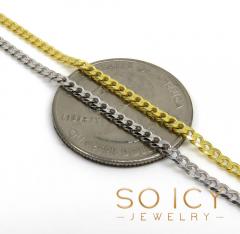 925 yellow or white solid skinny cuban chain 18-24 inch 2.20mm
