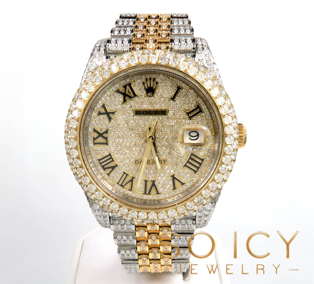 Preowned rolex datejust yellow gold and stainless steel diamond watch 18.00ct