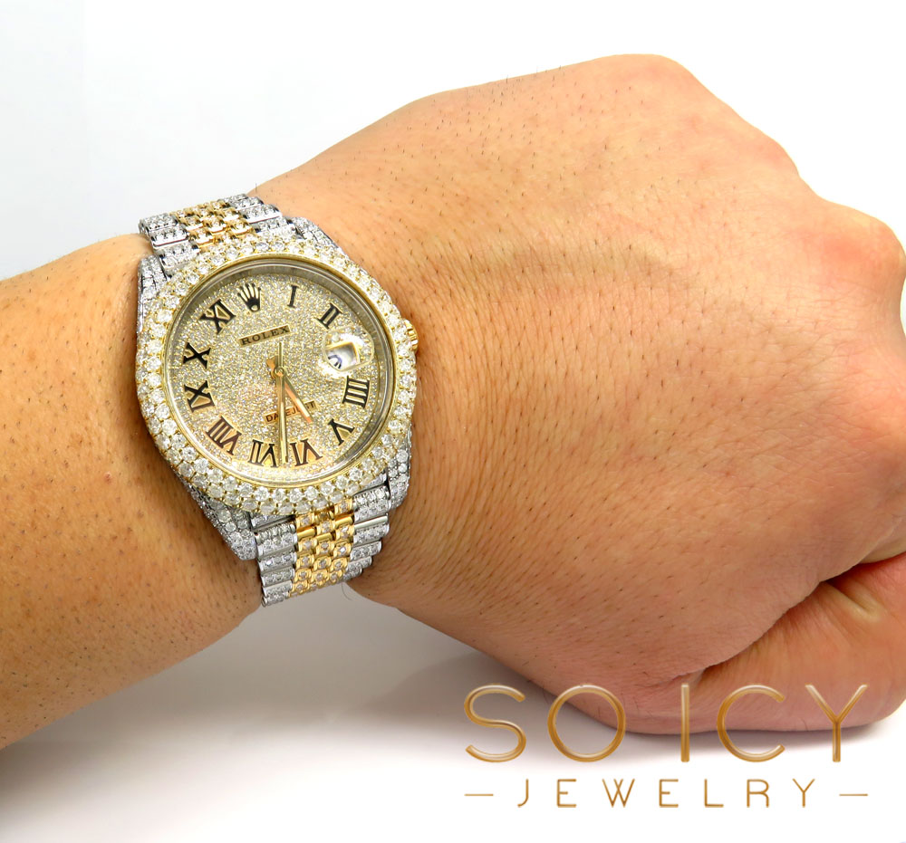 Preowned rolex datejust yellow gold and stainless steel diamond watch 18.00ct