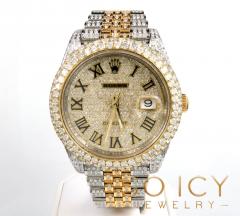 Preowned rolex datejust yellow gold and stainless steel diamond watch 18.00ct