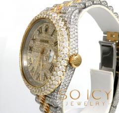 Preowned rolex datejust yellow gold and stainless steel diamond watch 18.00ct