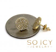 14k gold round diamond 8.50mm frame-less earrings 0.38ct