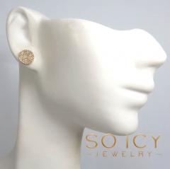 14k gold round diamond 8.50mm frame-less earrings 0.38ct