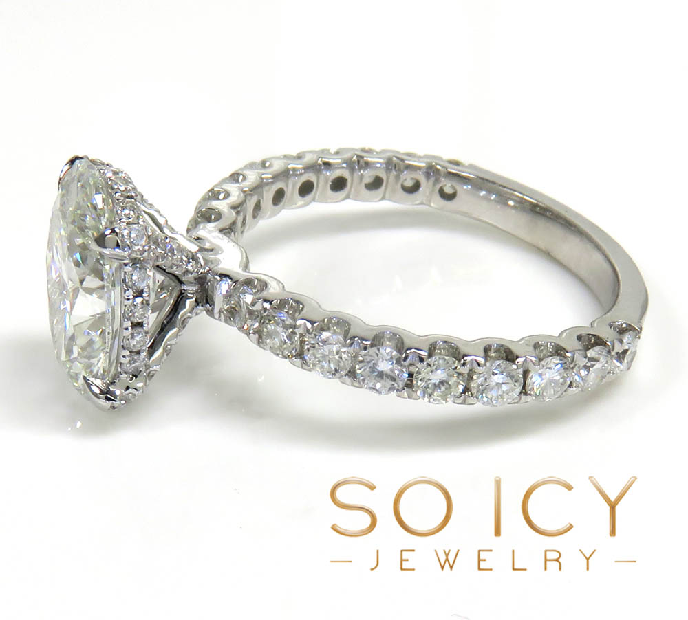 18k white gold oval diamond engagement ring 4.31ct