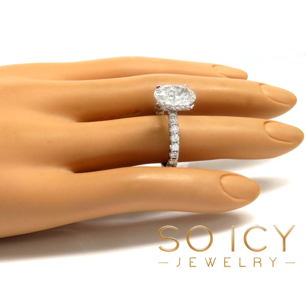 18k white gold oval diamond engagement ring 4.31ct - Image 6