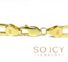 10k yellow gold hollow paper clip chain 18-24 inch 6.5mm