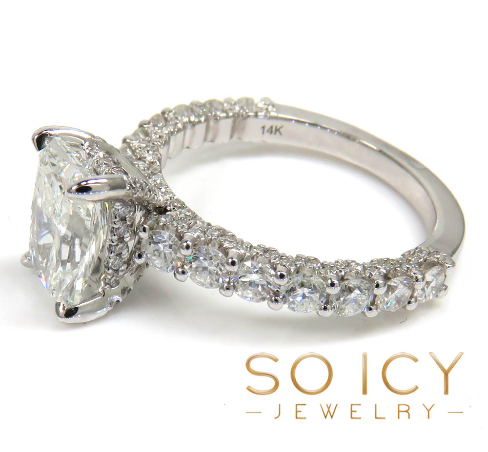 14k white gold radiant diamond engagement ring 3.00ct - Image 3