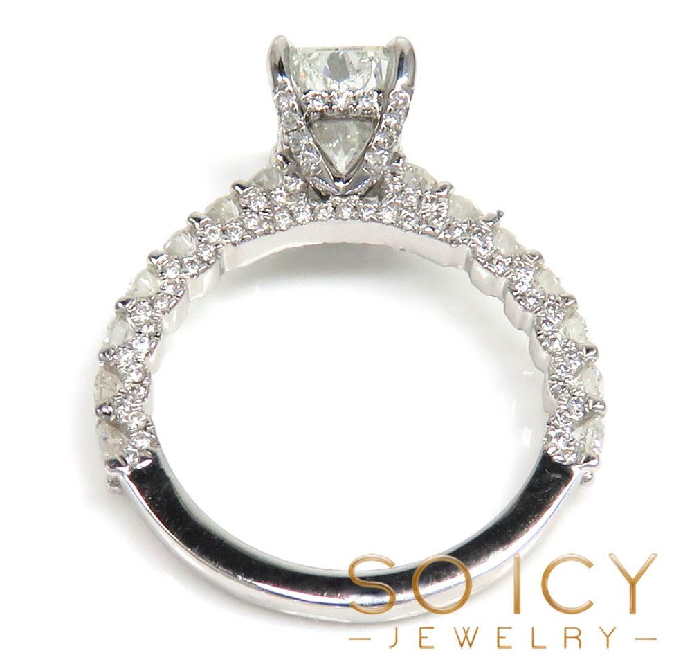 14k white gold radiant diamond engagement ring 3.00ct