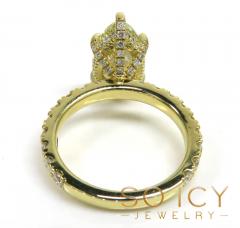 18k yellow gold natural yellow pear & round cut diamond engagement ring 3.42ct