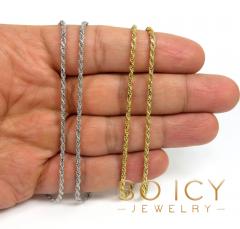 925 white or yellow sterling silver rope link chain 18-26 inch 2.20mm