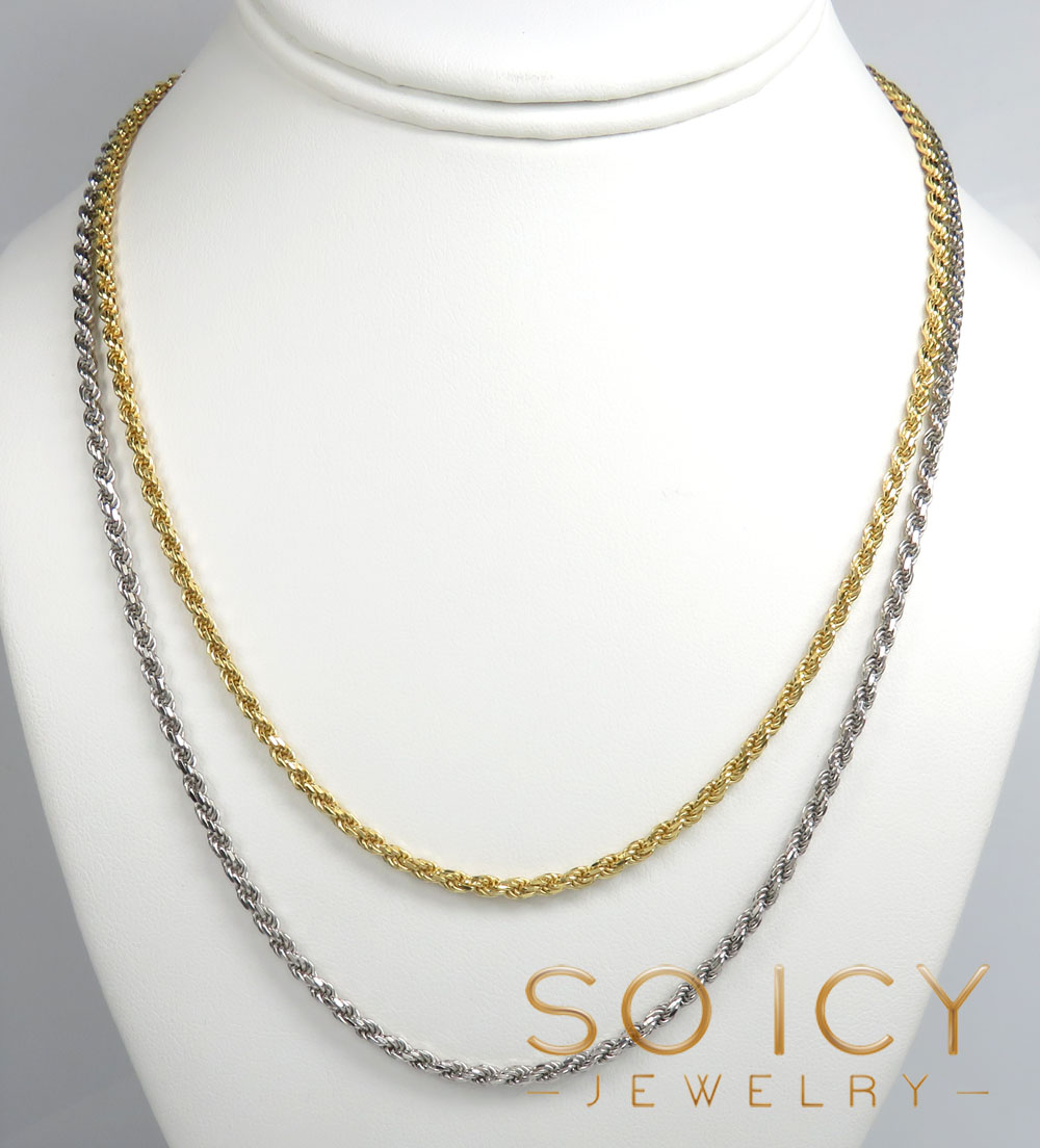 925 white or yellow sterling silver rope link chain 18-26 inch 2.80mm - Image 5