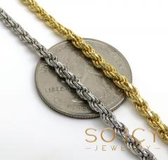 925 white or yellow sterling silver rope link chain 18-26 inch 2.80mm