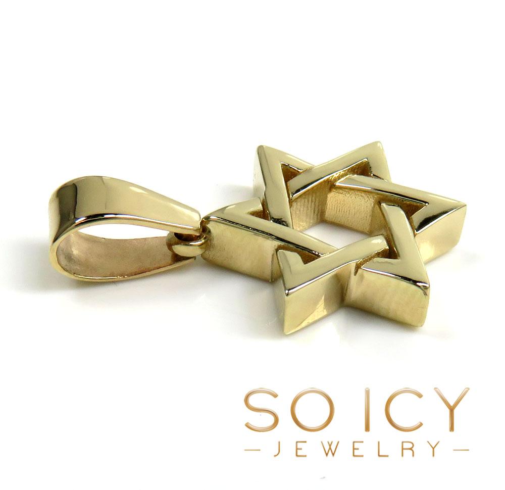 14k solid gold thick star of david pendant - Image 3
