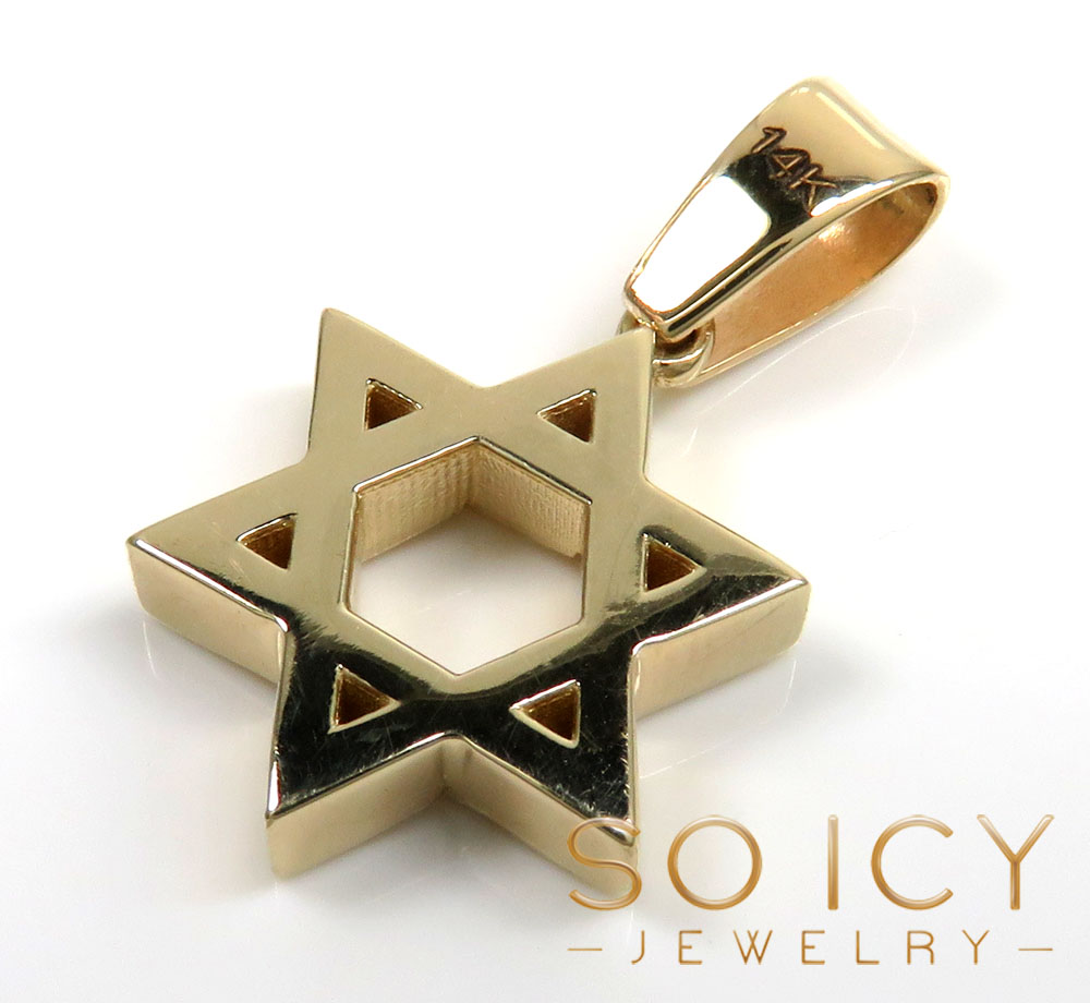 14k solid gold thick star of david pendant - Image 4