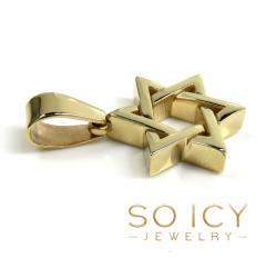 14k solid gold thick star of david pendant 