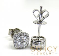 14k white gold 6.50mm fancy diamond cluster earrings 0.43ct