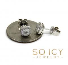 14k white gold 6.50mm fancy diamond cluster earrings 0.43ct