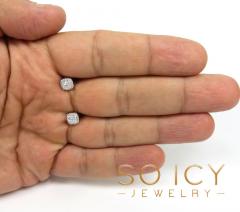 14k white gold 6.50mm fancy diamond cluster earrings 0.43ct