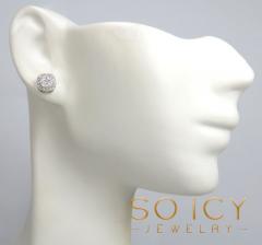 14k white gold 6.50mm fancy diamond cluster earrings 0.43ct