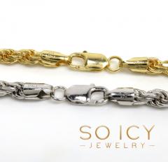  925 white or yellow sterling silver rope link chain 18-26
