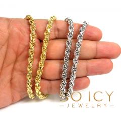  925 white or yellow sterling silver rope link chain 18-26