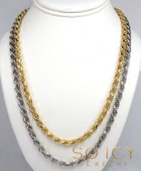  925 white or yellow sterling silver rope link chain 18-26