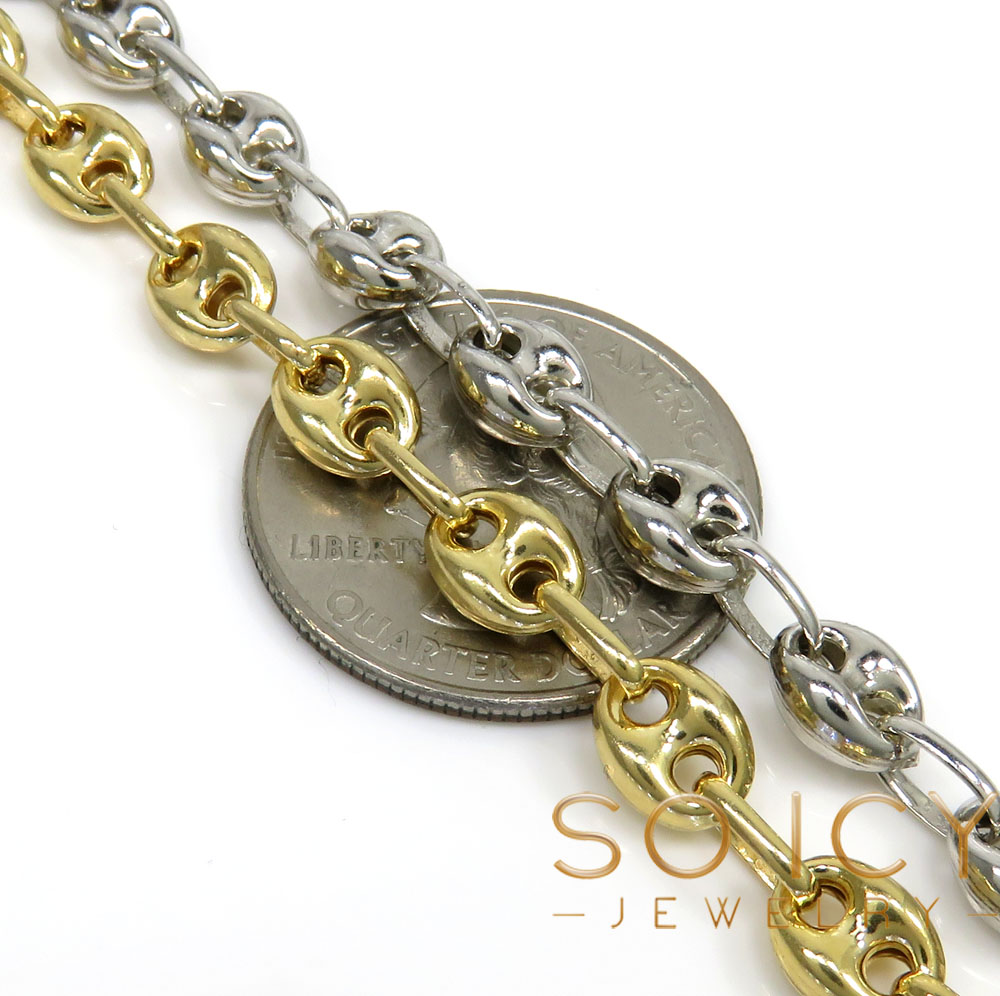 925 white or yellow sterling silver puff gucci link chain 16-26