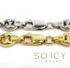 925 white or yellow sterling silver puff gucci link chain 18-26