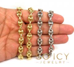 925 white or yellow sterling silver puff gucci link chain 18-26