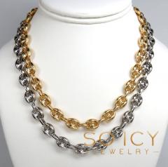 925 white or yellow sterling silver puff gucci link chain 18-26