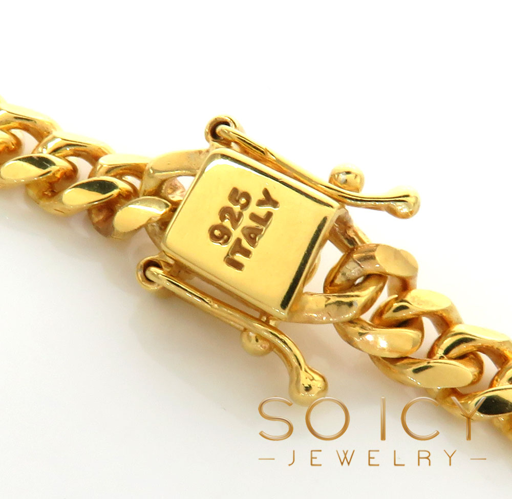 925 yellow or white sterling silver miami link chain 18-26