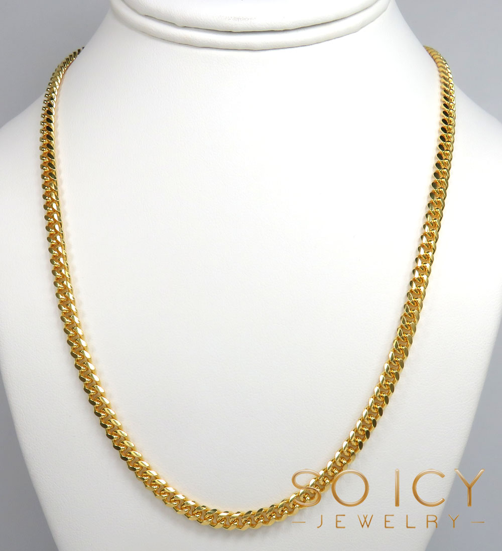 925 yellow or white sterling silver miami link chain 18-26