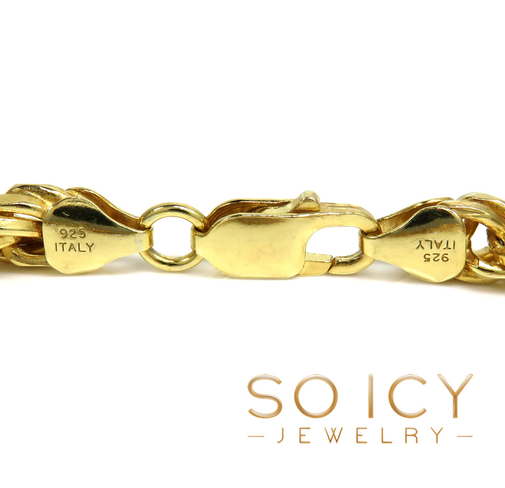 925 yellow sterling silver rope link chain 20-24 inch 7mm - Image 3