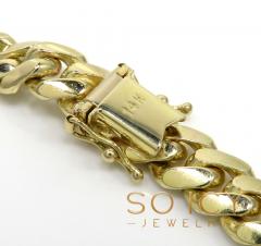 14k solid yellow gold diamond miami bracelet 7.50inch 8.20mm 3.00ct
