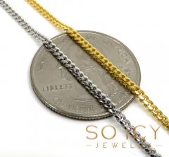 925 yellow or white solid skinny miami chain 18-24