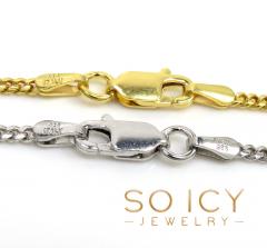 925 yellow or white solid skinny miami chain 18-24