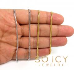 925 yellow or white solid skinny miami chain 18-24