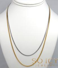925 yellow or white solid skinny miami chain 18-24