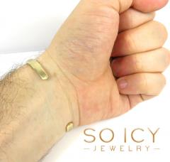 14k gold solid 6mm beveled edge cuff bangle bracelet