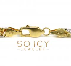 14k two tone gold prism cut rope chain 20-26