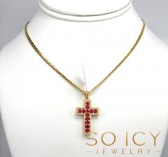 14k gold round diamond & sapphire small cross 2.05ct