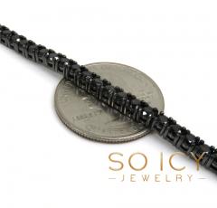 925 black sterling silver 5 pointer cz tennis chain 3.50mm 18-30