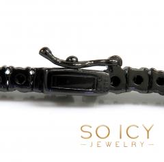 925 black sterling silver 5 pointer cz tennis chain 3.50mm 18-30