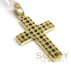 14k yellow gold baguette diamond medium  cross 0.95ct