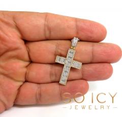 14k yellow gold baguette diamond medium  cross 0.95ct